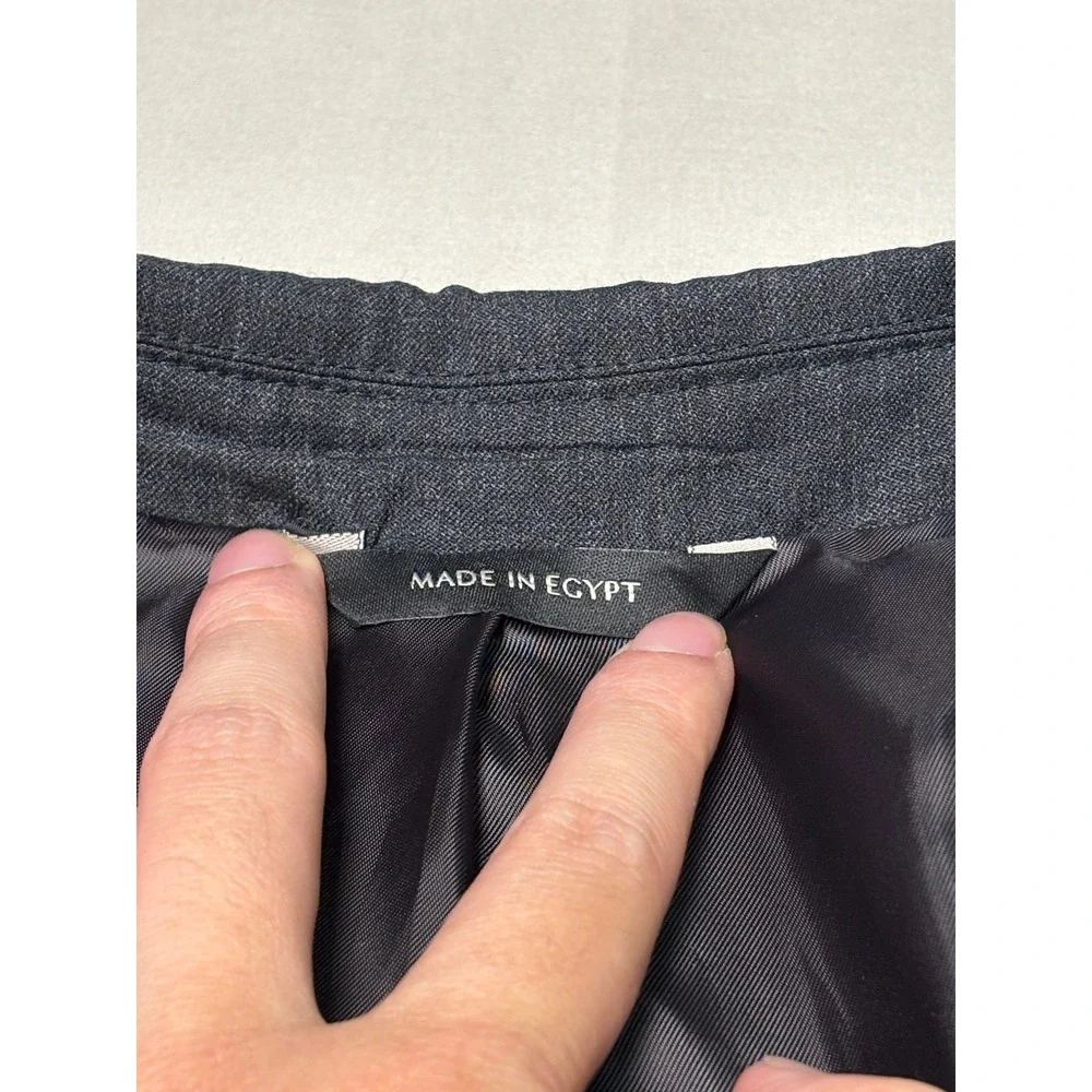 Banana‎ Republic Mens Tailored Slim Fit Suit 42L 34X33 Charcoal Wool Blend 2Pc